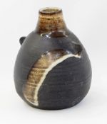 Janet Leach (1918-1997) Leach pottery stoneware vase, ovoid with two lug handles, glazed rim and