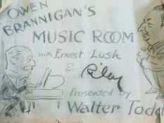 Harry Riley (1895-1966)
Charcoal drawing for a poster
"Owen Brannigan's Music Room with Ernest