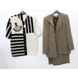 Quantity of lady's clothes, a Louis Feraud jacket and skirt suit, a Frank Usher crepe trouser