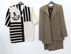 Quantity of lady's clothes, a Louis Feraud jacket and skirt suit, a Frank Usher crepe trouser