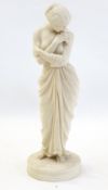 Royal Worcester parian figure classical female figure holding dove Live Bidding: If you would like a