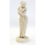 Royal Worcester parian figure classical female figure holding dove Live Bidding: If you would like a