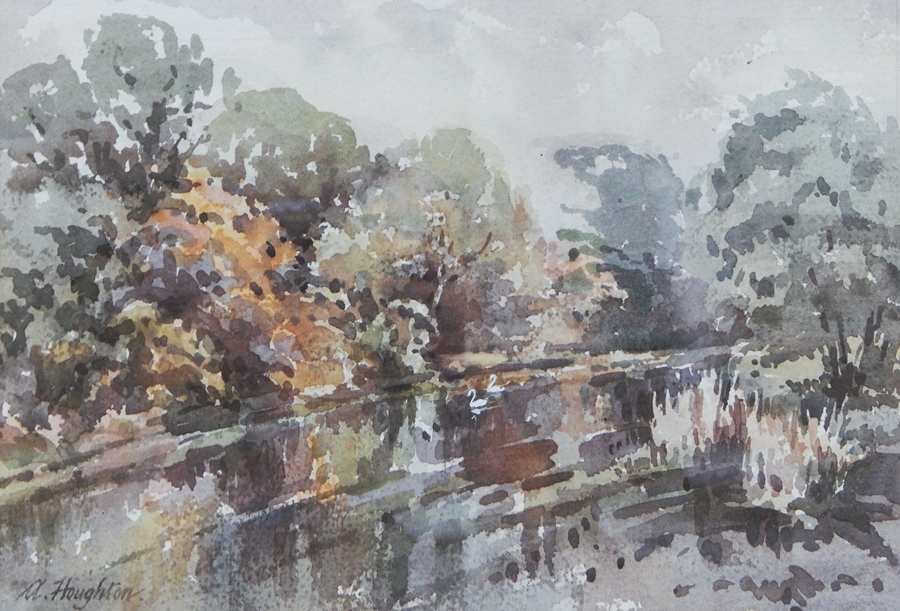 Albert Houghton AMC, FRSA
Watercolour drawing
"The River Mole by Leatherhead", signed and dated