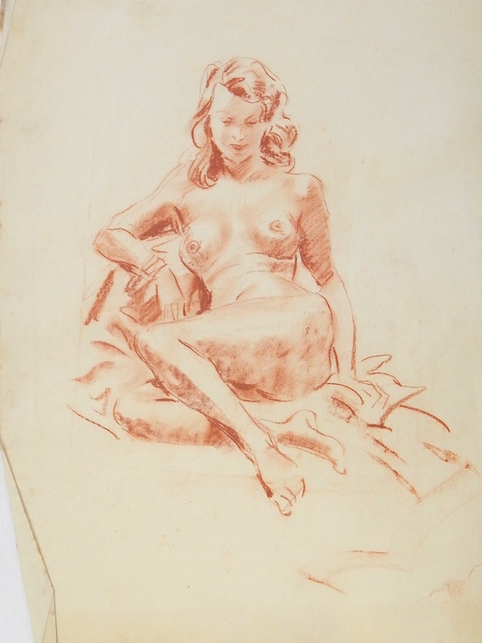 Harry Riley (1895-1966)
Pencil sketch 
"Female, Nude", 52cm x 38cm, unframed and three similar - Image 4 of 5