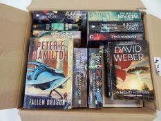 A large quantity of science fiction classics, paperbacks including:- Tilley, McCollum, Feintuck,