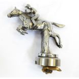 Chrome plated car mascot in the form of horse and jockey