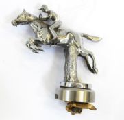 Chrome plated car mascot in the form of horse and jockey