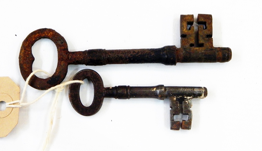 Two 18th century box lock keys