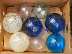 Eight glass witches balls