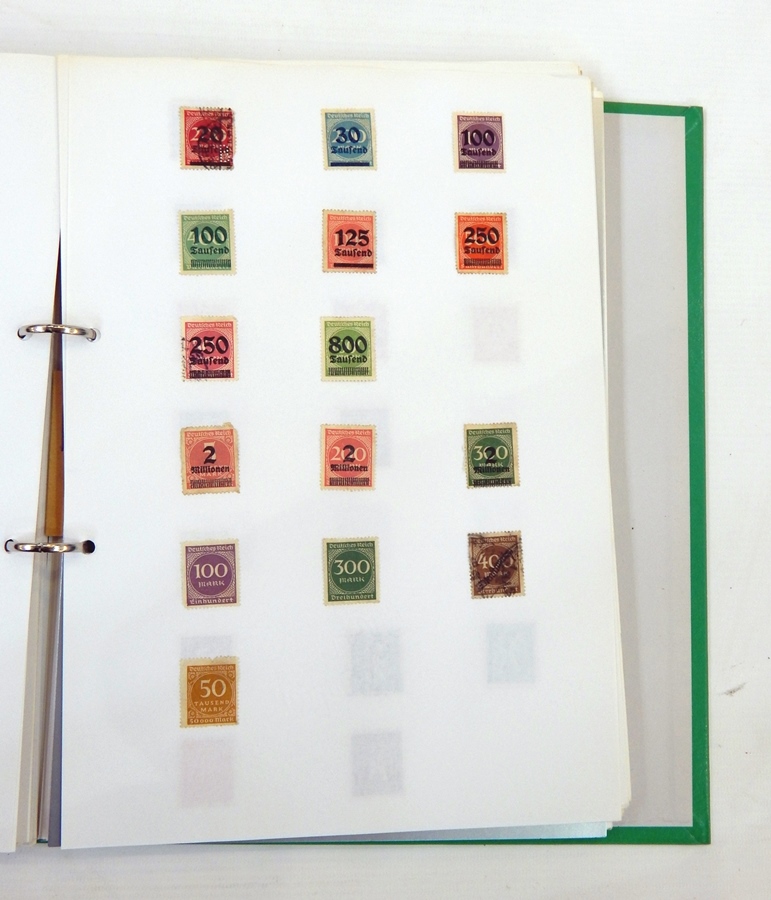 Album of stamps including Finland, France, French Colonies, Germany, Greece,