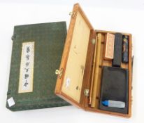 Two boxes of Chinese writing/painting sets