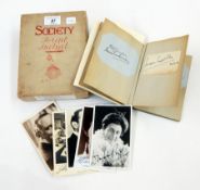 An autograph book with signatures to include Cicely Courtneidge 1920's, Ivor Novello 1924,