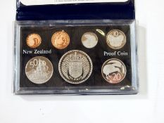 Quantity New Zealand coin issue sets, cupro-nickel and copper, United States proof set 1972,