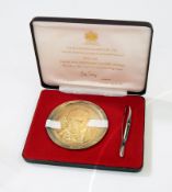 Limited edition Churchill centenary picture medal, silver-gilt, by Toye, Kenning & Spence Limited,