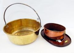 Large brass preserve pan,