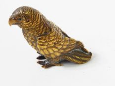 Austrian bronze model of a parrot, 5.5cm high approx.