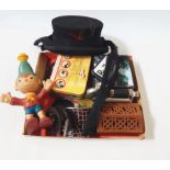 A black top hat by Jackson, The Beatles 'Yellow Submarine' lunchbox, other Beatles collectables,