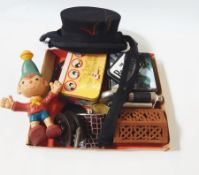 A black top hat by Jackson, The Beatles 'Yellow Submarine' lunchbox, other Beatles collectables,