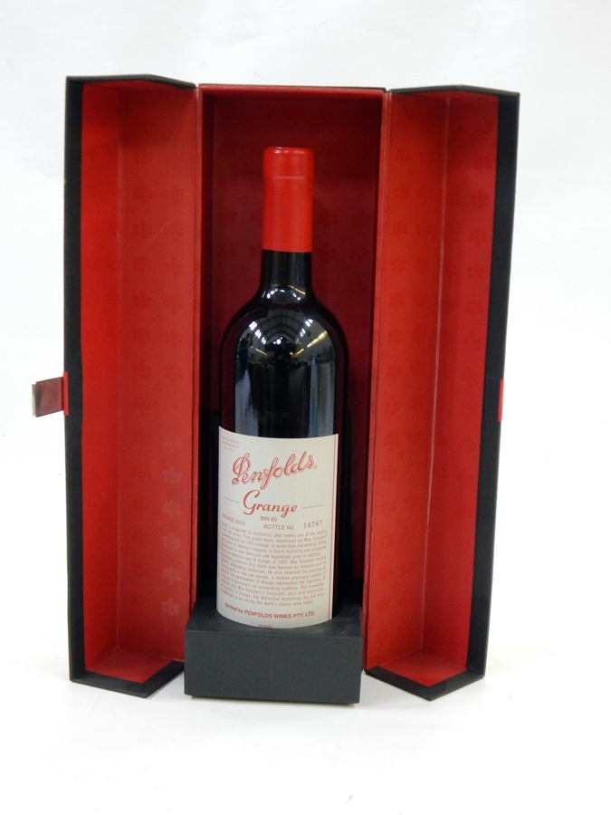 A bottle of "Penfolds Grange" 2004 vintage Bottle number 18767