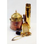 Brass and copper coal scuttle,
