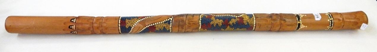 Two didgeridoo decorated in oceanic style