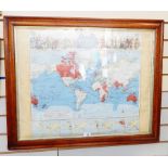 Reproduction map of the British Empire throughout the World 1905,