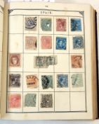 Blue Capacity stamp album and Lincoln stamp album with world stamps (mostly up to 1945),