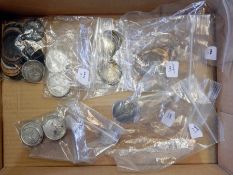 Quantity of various silver and copper coinage