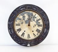 Victorian carved oak dial wall clock,