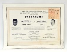 Mohammed Ali -v- Henry Cooper Great Championship of the World poster with ticket