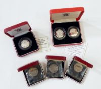 ERII 1994 silver proof piedfort 50p two coin set,