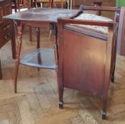 Victorian mahogany box stool with upholstered sloping hinged top,