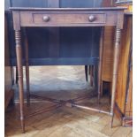 19th century mahogany rectangular-top side table with frieze drawer,