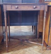 19th century mahogany rectangular-top side table with frieze drawer,