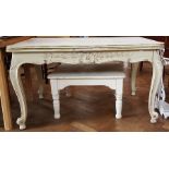 19th century style table with floral and shell decoration,