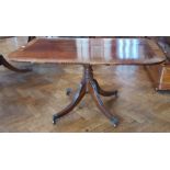 Rectangular oak table on turned and bulbous supports,