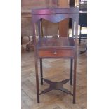 19th century mahogany washstand, the hinged folding top opening to reveal receptacle for basin,