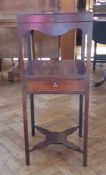 19th century mahogany washstand, the hinged folding top opening to reveal receptacle for basin,