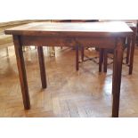 Oak rectangular-top table on square moulded legs,