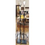 Matching pair of cast iron standard lamps (3)