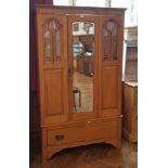 Pine wardrobe with long frieze drawer to bottom,