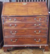 Mahogany bureau with writing desk, internal drawers,