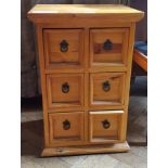 Modern chest of six small drawers,