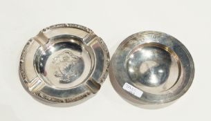 20th century silver Armada dish, London 1963, 20th century silver ashtray for Liverpool Golf Club,