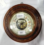 Victorian carved mahogany aneroid barometer