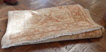 Persian style wool runner in shades of gold and red,