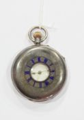 Edwardian silver half-hunter pocket watch by Rotherhams,