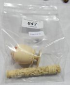 Ivory bobbin and needle case