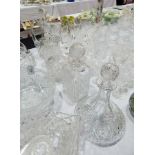 Cut glass ships decanter,