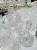 Cut glass ships decanter,